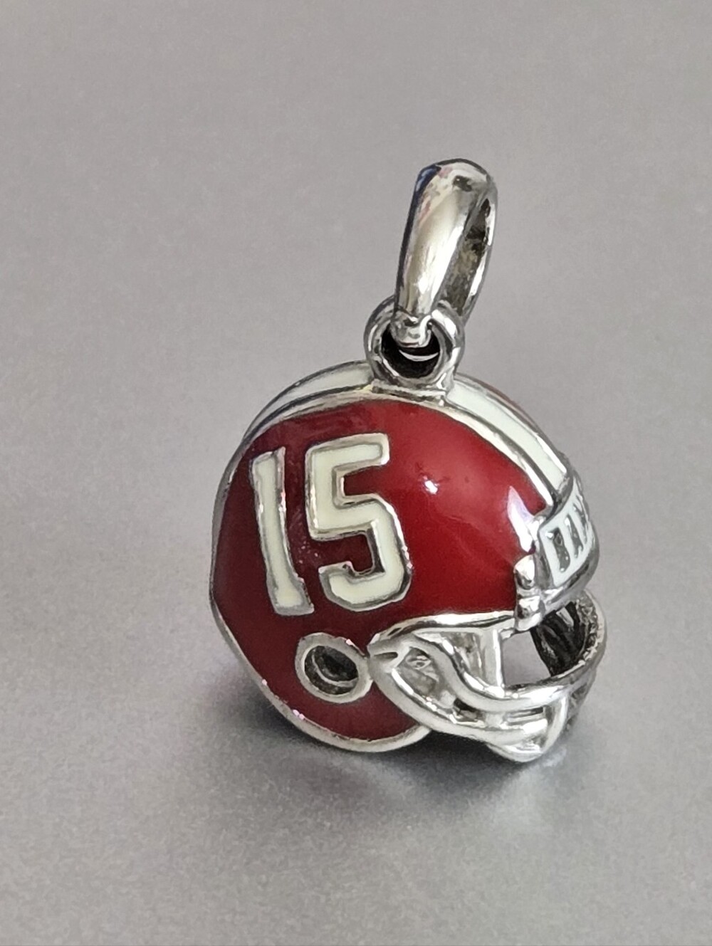 Alabama Crimson Tide Bama Football Helmet Charm Pendant Enamel Sterling Silver